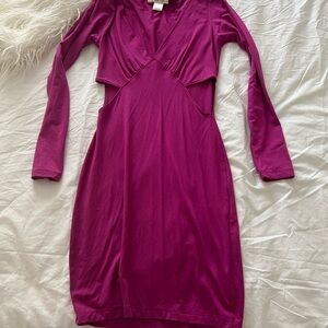 Magenta Long Sleeve Dress